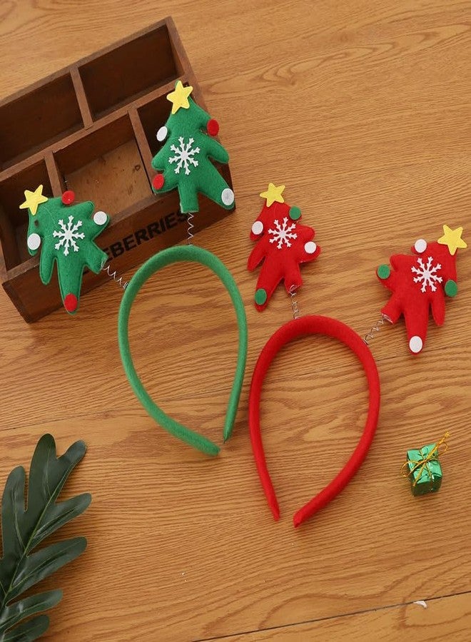 XANTHIC 2 Pcs Red and Green Glitter Christmas Headband, Santa Clause Hairband for Christmas Xmas Party Glove Head Hoop Funny Party for Children or Adult and Girls - Image 2